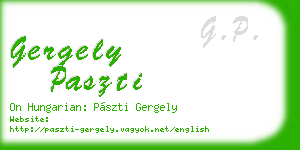 gergely paszti business card